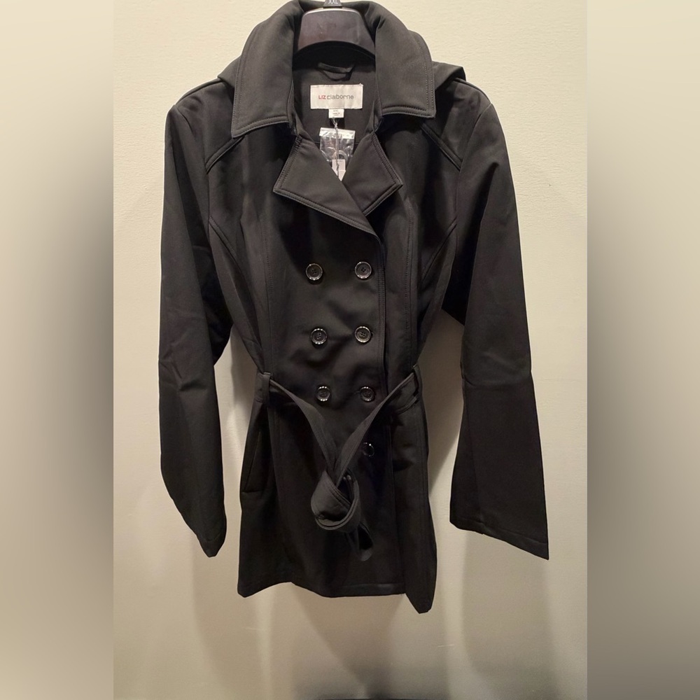 Liz Claiborne Women’s Belted Lightweight Softshell Trench Jacket - Picture 4 of 9